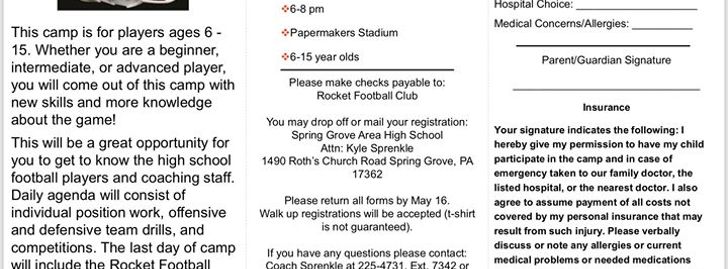 Rocket Football Youth Camp - Spring Grove, PA