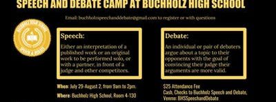 Buchholz Speech and Debate Camp